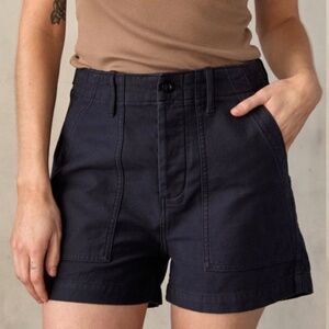 Black corduroy shorts